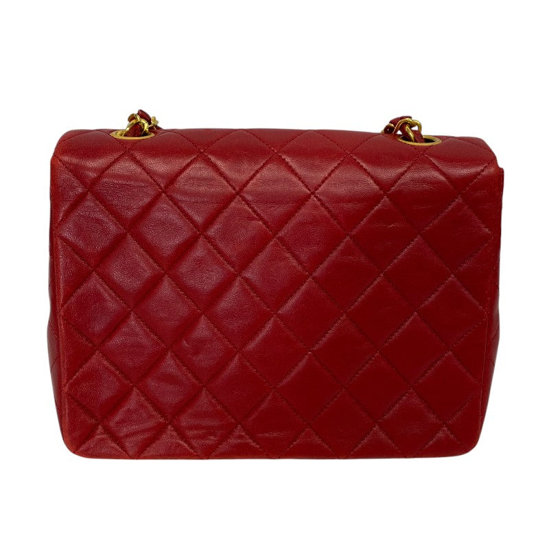 シャネル CHANEL マトラッセ チェーンショルダーバッグ 1番台 レッド ゴールド金具 ラムスキン レディース ショルダーバッグ