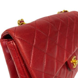 シャネル CHANEL マトラッセ チェーンショルダーバッグ 1番台 レッド ゴールド金具 ラムスキン レディース ショルダーバッグ