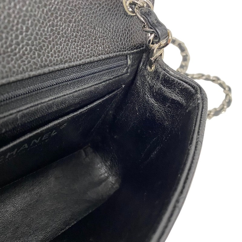シャネル CHANEL マトラッセ チェーンショルダーバッグ A01115 9番台 ブラック シルバー金具 キャビアスキン レディース ショルダーバッグ