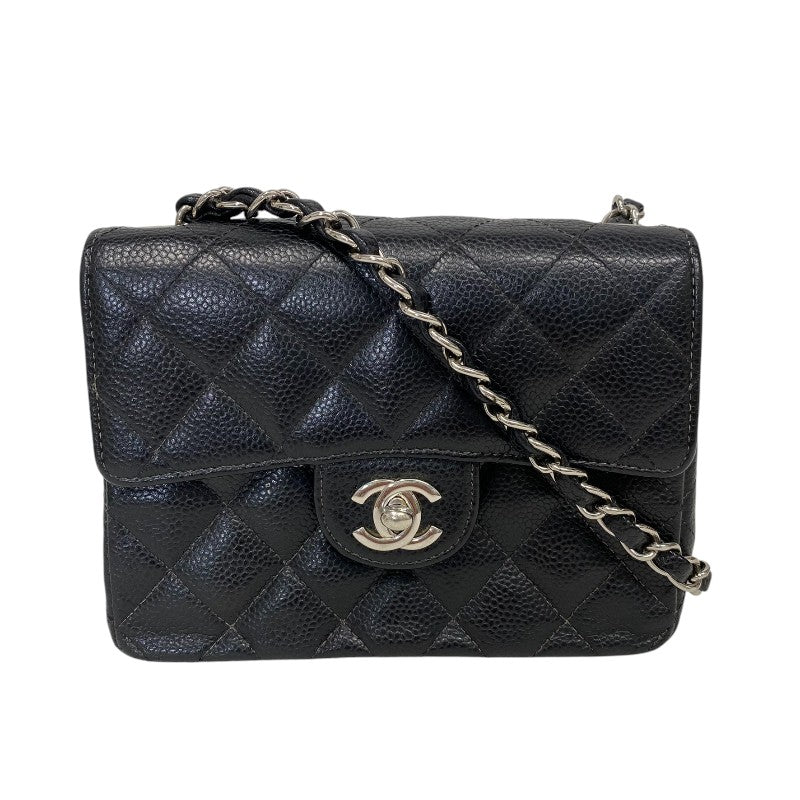 シャネル CHANEL マトラッセ チェーンショルダーバッグ A01115 9番台 ブラック シルバー金具 キャビアスキン レディース ショルダーバッグ