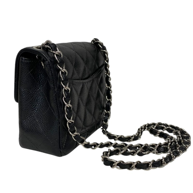 シャネル CHANEL マトラッセ チェーンショルダーバッグ A01115 9番台 ブラック シルバー金具 キャビアスキン レディース ショルダーバッグ