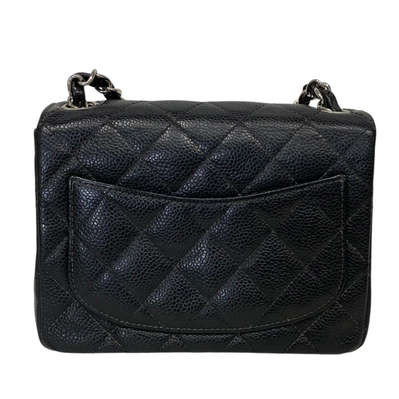 シャネル CHANEL マトラッセ チェーンショルダーバッグ A01115 9番台 ブラック シルバー金具 キャビアスキン レディース ショルダーバッグ