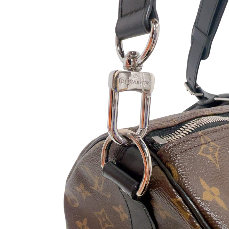 ルイ・ヴィトン LOUIS VUITTON キーポル・バンドリエール 45 M56711 ブラウン/ブラック　ゴールド金具 モノグラム・マカサー メンズ ボストンバッグ