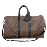 ルイ・ヴィトン LOUIS VUITTON キーポル・バンドリエール 45 M56711 ブラウン/ブラック　ゴールド金具 モノグラム・マカサー メンズ ボストンバッグ