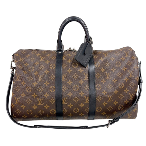 ルイ・ヴィトン LOUIS VUITTON キーポル・バンドリエール 45 M56711 ブラウン/ブラック　ゴールド金具 モノグラム・マカサー メンズ ボストンバッグ