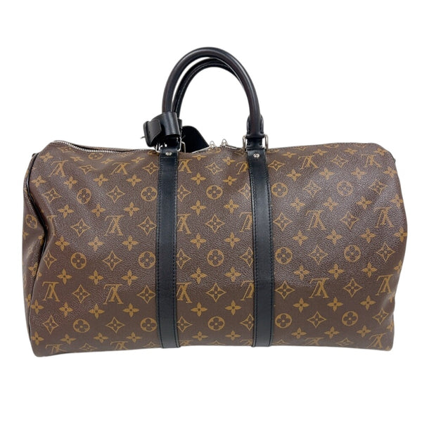ルイ・ヴィトン LOUIS VUITTON キーポル・バンドリエール 45 M56711 ブラウン/ブラック　ゴールド金具 モノグラム・マカサー メンズ ボストンバッグ