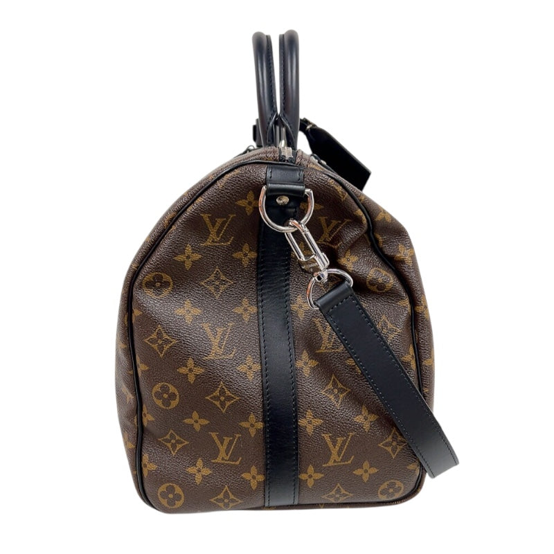 ルイ・ヴィトン LOUIS VUITTON キーポル・バンドリエール 45 M56711 ブラウン/ブラック　ゴールド金具 モノグラム・マカサー メンズ ボストンバッグ