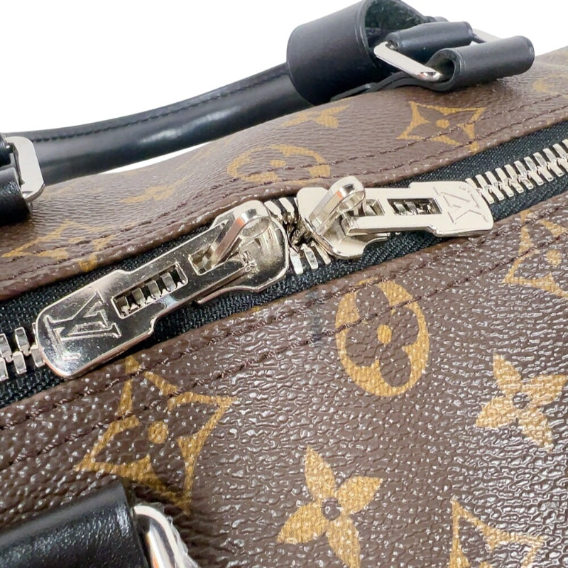 ルイ・ヴィトン LOUIS VUITTON キーポル・バンドリエール 45 M56711 ブラウン/ブラック　ゴールド金具 モノグラム・マカサー メンズ ボストンバッグ