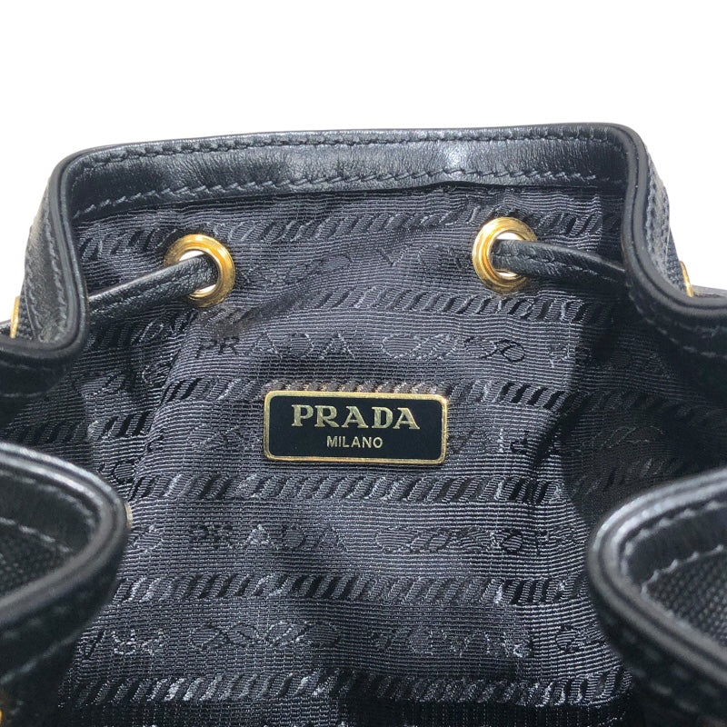 プラダ PRADA デュエットバケットバッグ 1BH038 ブラック ナイロンジャガード レディース ショルダーバッグ