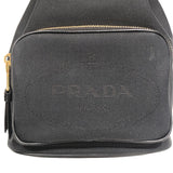プラダ PRADA デュエットバケットバッグ 1BH038 ブラック ナイロンジャガード レディース ショルダーバッグ
