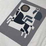 エルメス HERMES カミシヤ混 立体プリントTシャツ ブルー コットン メンズ 半袖Ｔシャツ