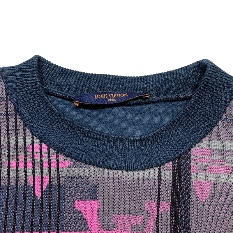 ルイ・ヴィトン LOUIS VUITTON モノグラム柄スウェットシャツ HKY75WZRW ピンク コットン メンズ スウェット