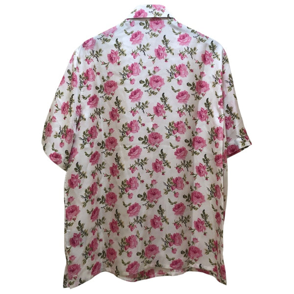 クリスチャン・ディオール Christian Dior フローラル総柄半袖シルクシャツ 193C545A5630 ホワイト シルク メンズ 半袖シャツ