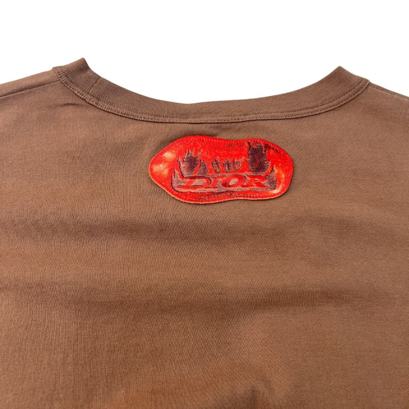 クリスチャン・ディオール Christian Dior × Cuctus Jack プリントTシャツ 283J641B0677 ブラウン コットン メンズ 半袖Ｔシャツ
