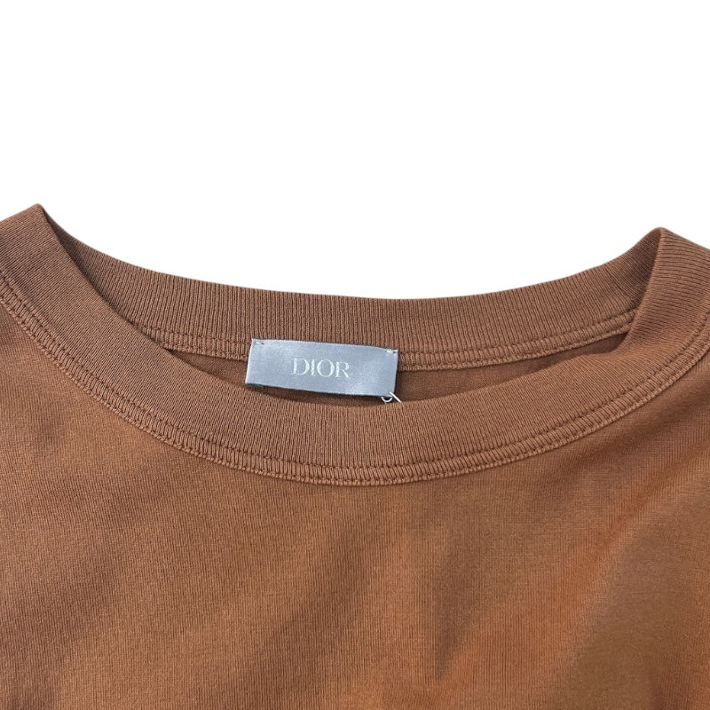 クリスチャン・ディオール Christian Dior × Cuctus Jack プリントTシャツ 283J641B0677 ブラウン コットン メンズ 半袖Ｔシャツ
