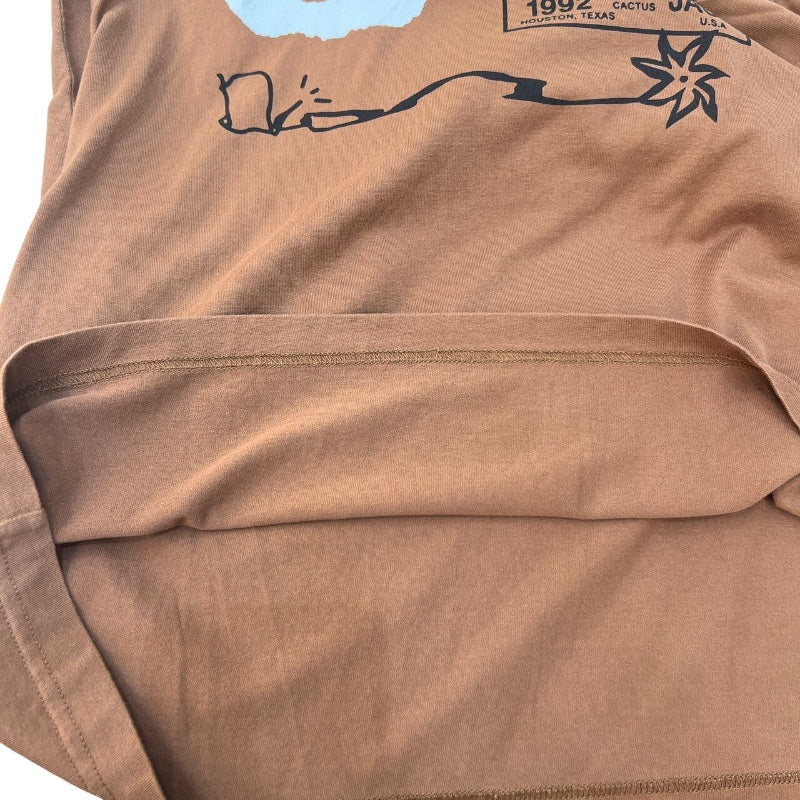 クリスチャン・ディオール Christian Dior × Cuctus Jack プリントTシャツ 283J641B0677 ブラウン コットン メンズ 半袖Ｔシャツ
