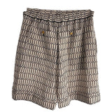 ルイ・ヴィトン LOUIS VUITTON チェーン柄シルクショートパンツ FNPA36 アイボリー シルク レディース ショートパンツ