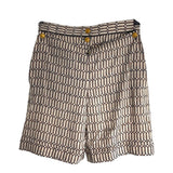 ルイ・ヴィトン LOUIS VUITTON チェーン柄シルクショートパンツ FNPA36 アイボリー シルク レディース ショートパンツ