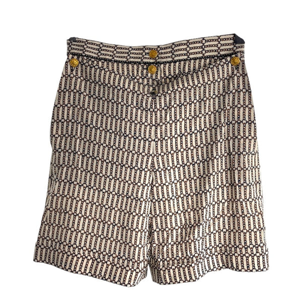 ルイ・ヴィトン LOUIS VUITTON チェーン柄シルクショートパンツ FNPA36 アイボリー シルク レディース ショートパンツ