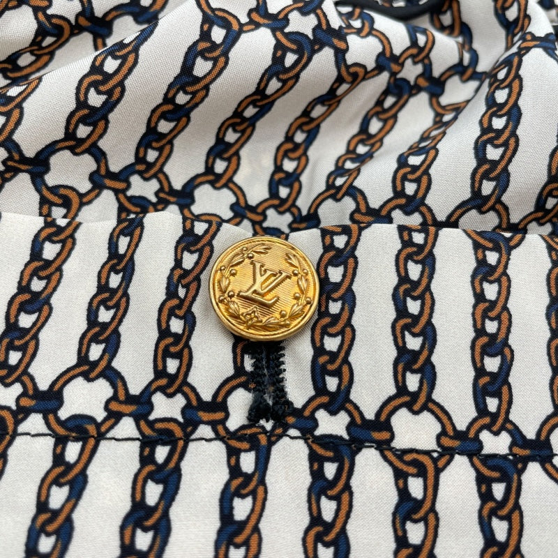 ルイ・ヴィトン LOUIS VUITTON チェーン柄シルクショートパンツ FNPA36 アイボリー シルク レディース ショートパンツ