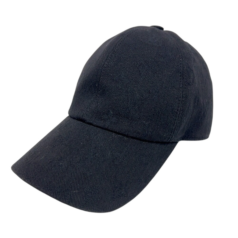 ルイ・ヴィトン LOUIS VUITTON モノグラム柄キャスケット M76584 ブラック　シルバー金具 コットン/ヌメ革 ユニセックス その他ファッション雑貨