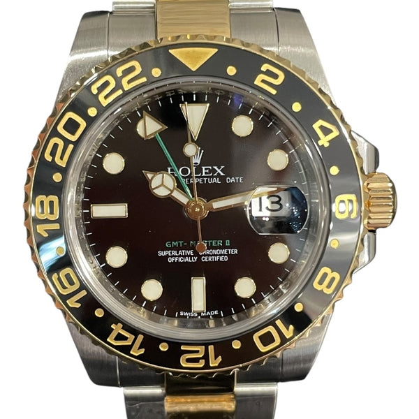 ロレックス ROLEX GMTマスター2 116713LN ブラック SS×YG メンズ 腕時計