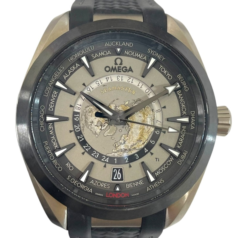 オメガ OMEGA シーマスターアクアテラ GMT ワールドタイマー 220.92.43.22.99.001 チタン メンズ 腕時計