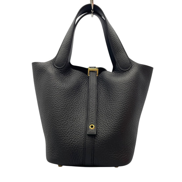 エルメス HERMES ピコタンロック PM W刻  ブラック ゴールド金具 トリヨンクレマンス レディース ハンドバッグ