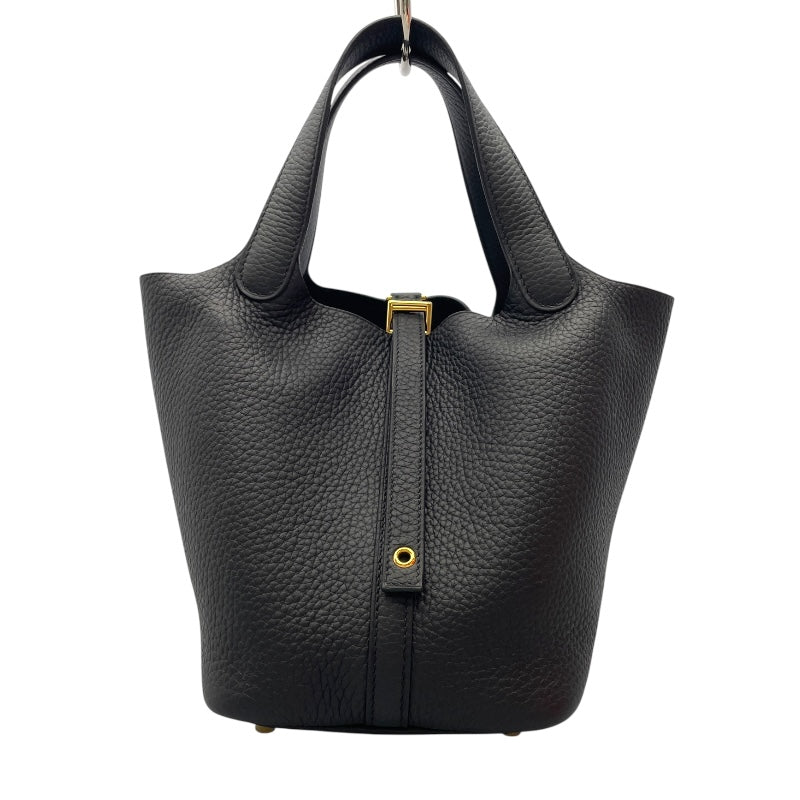 エルメス HERMES ピコタンロック PM W刻 ブラック ゴールド金具 トリヨンクレマンス レディース ハンドバッグ