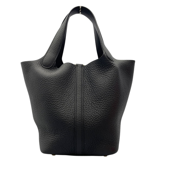 エルメス HERMES ピコタンロック PM W刻  ブラック ゴールド金具 トリヨンクレマンス レディース ハンドバッグ