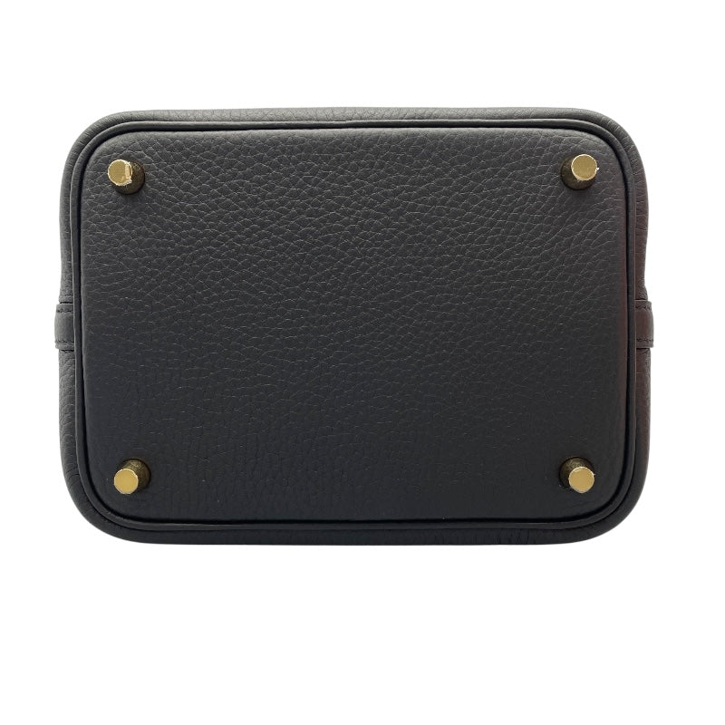 エルメス HERMES ピコタンロック PM W刻 ブラック ゴールド金具 トリヨンクレマンス レディース ハンドバッグ