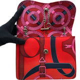 エルメス HERMES チェーンショルダー □N刻印 エプロンドール/シルバー金具 シルク レディース ショルダーバッグ