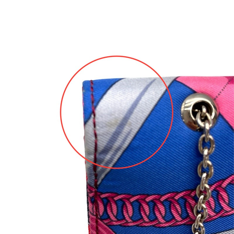 エルメス HERMES チェーンショルダー □N刻印　(2010年製) エプロンドール/シルバー金具 シルク レディース ショルダーバッグ