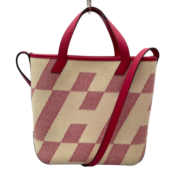 エルメス HERMES アンビエPM Z刻印　(2021年製) アイボリー/ピンク/シルバー金具 トワル・スイフト レディース ショルダーバッグ