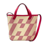 エルメス HERMES アンビエPM Z刻印　(2021年製) アイボリー/ピンク/シルバー金具 トワル・スイフト レディース ショルダーバッグ