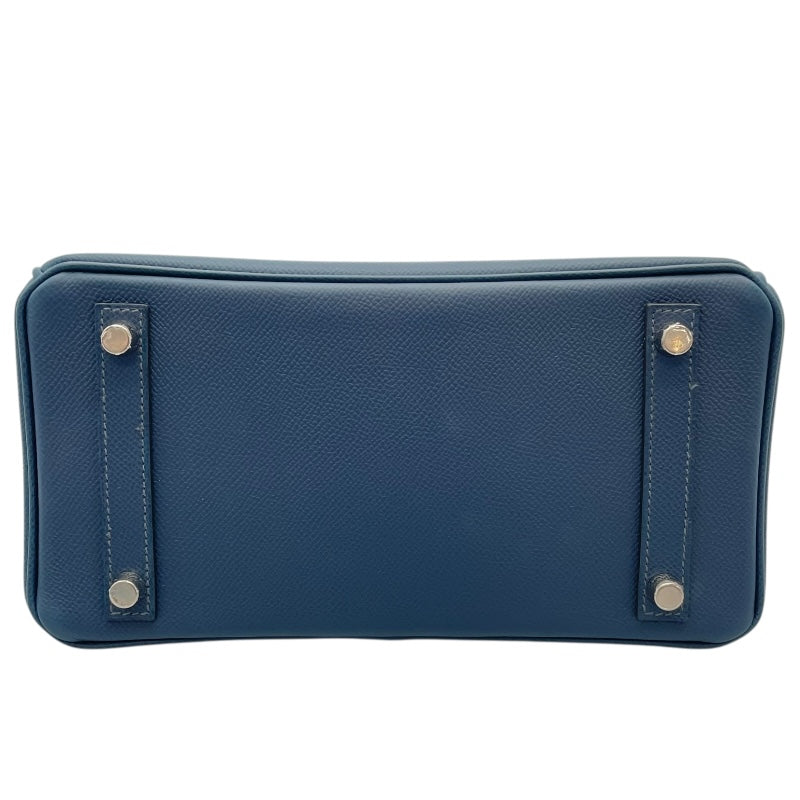 エルメス HERMES バーキン25 トリコロール B刻印 (2023年製) ブルードプリュス　シルバー金具 ヴォーエプソン レディース ハンドバッグ