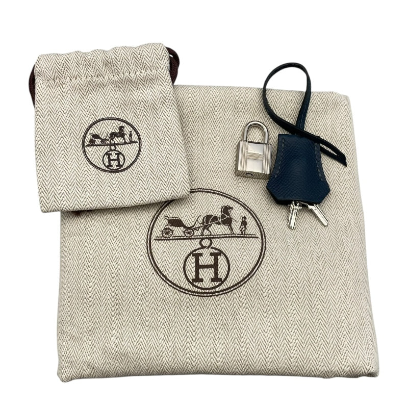 エルメス HERMES バーキン25 トリコロール B刻印 (2023年製) ブルードプリュス　シルバー金具 ヴォーエプソン レディース ハンドバッグ