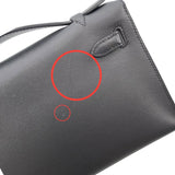 エルメス HERMES ポシェットケリー X刻印 (2016年製) ブラック　シルバー金具 スイフト レディース ハンドバッグ