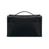 エルメス HERMES ポシェットケリー X刻印 (2016年製) ブラック　シルバー金具 スイフト レディース ハンドバッグ