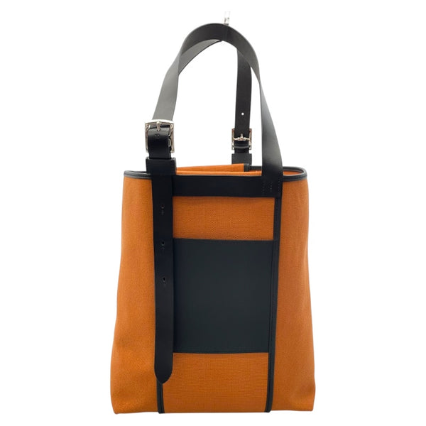 エルメス HERMES エトリヴィエール ポケット27 U刻 ゴールド×SV金具 トワル/レザー レディース トートバッグ
