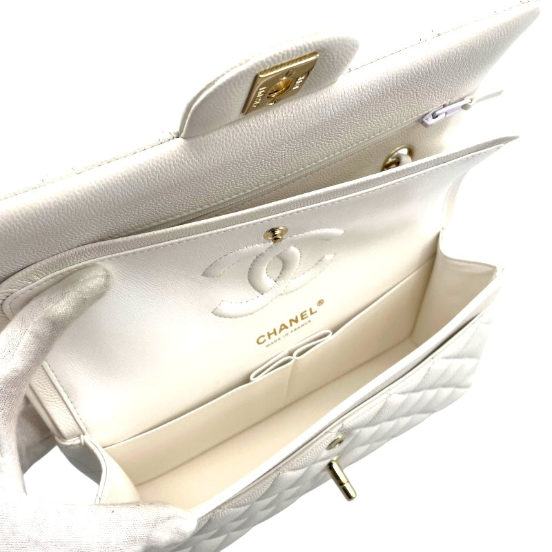 シャネル CHANEL マトラッセ23 A01113 ホワイト キャビアスキン レディース ショルダーバッグ