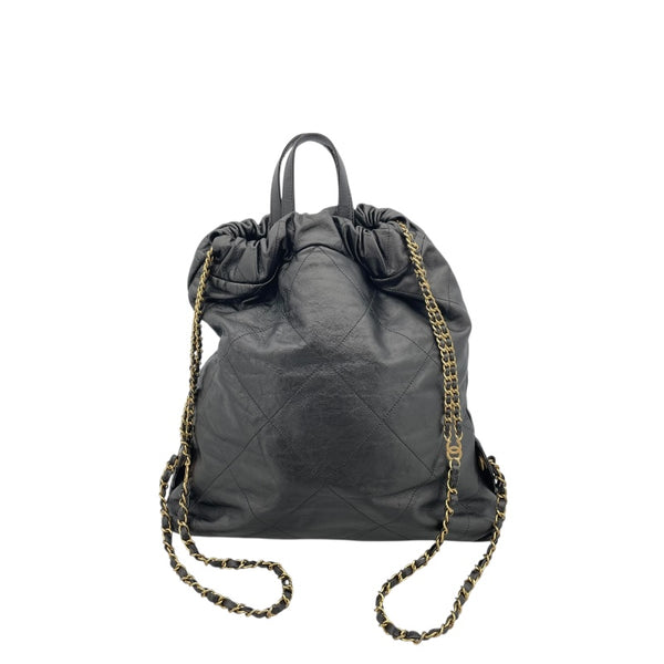 シャネル CHANEL シャネル22ラージ AS3313 ブラック×GD金具 カーフレザー レディース リュック・デイパック