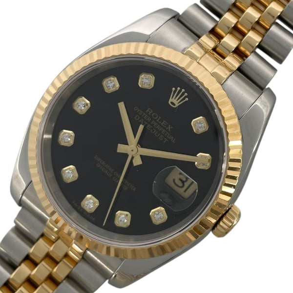 ロレックス ROLEX デイトジャスト36 116233G ブラック K18YG/SS 自動巻き メンズ 腕時計