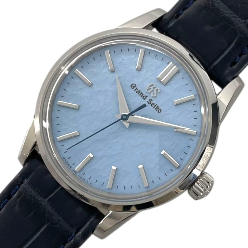 グランドセイコー Grand Seiko エレガンスコレクション SBGX353 雪白ブルー SS/革ベルト クオーツ メンズ 腕時計