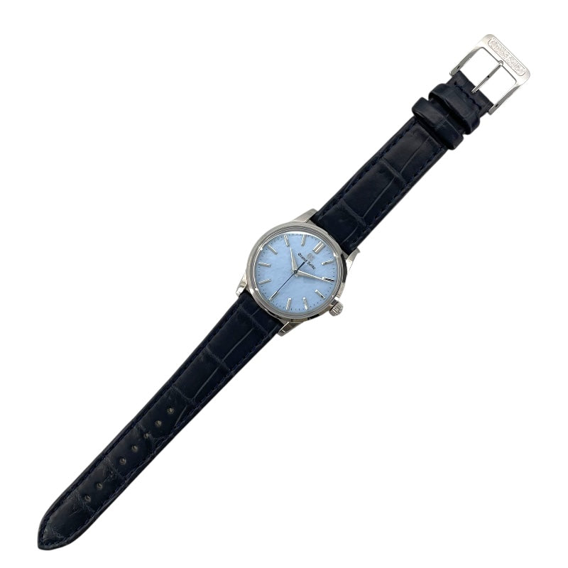 グランドセイコー Grand Seiko エレガンスコレクション SBGX353 雪白ブルー SS/革ベルト クオーツ メンズ 腕時計