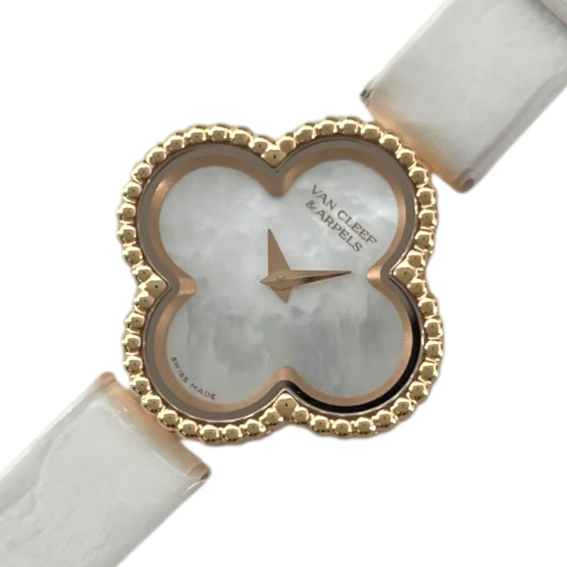 ヴァンクリーフ＆アーペル Van Cleef & Arpels スウィートアルハンブラ ホワイトシェル VCAR08SF00 ホワイト K18PG/革ベルト クオーツ レディース 腕時計