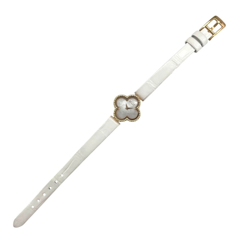 ヴァンクリーフ＆アーペル Van Cleef & Arpels スウィートアルハンブラ ホワイトシェル VCAR08SF00 ホワイト K18PG/革ベルト クオーツ レディース 腕時計