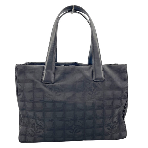 シャネル CHANEL ニュートラベルライントートバッグPM A20457　11番台 ブラック×ゴールド金具 ナイロンジャガード レディース トートバッグ