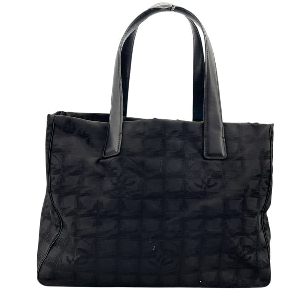 シャネル CHANEL ニュートラベルライントートバッグPM A20457　11番台 ブラック×ゴールド金具 ナイロンジャガード レディース トートバッグ