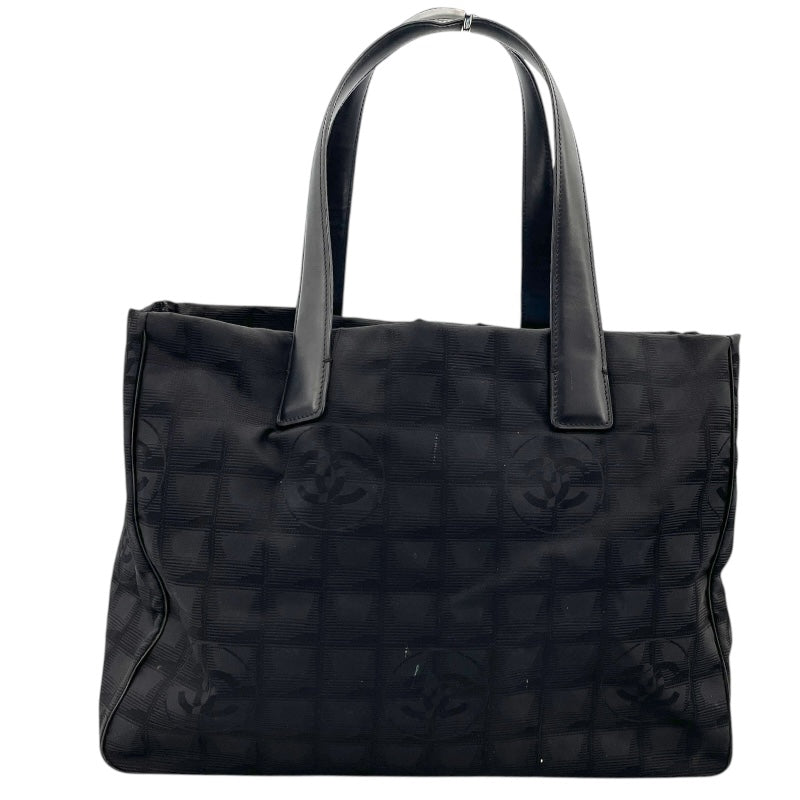 シャネル CHANEL ニュートラベルライントートバッグPM A20457　11番台 ブラック×ゴールド金具 ナイロンジャガード レディース トートバッグ